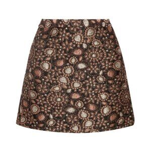 Alice + Olivia Jessa Metallic Brocade A-Line Skirt